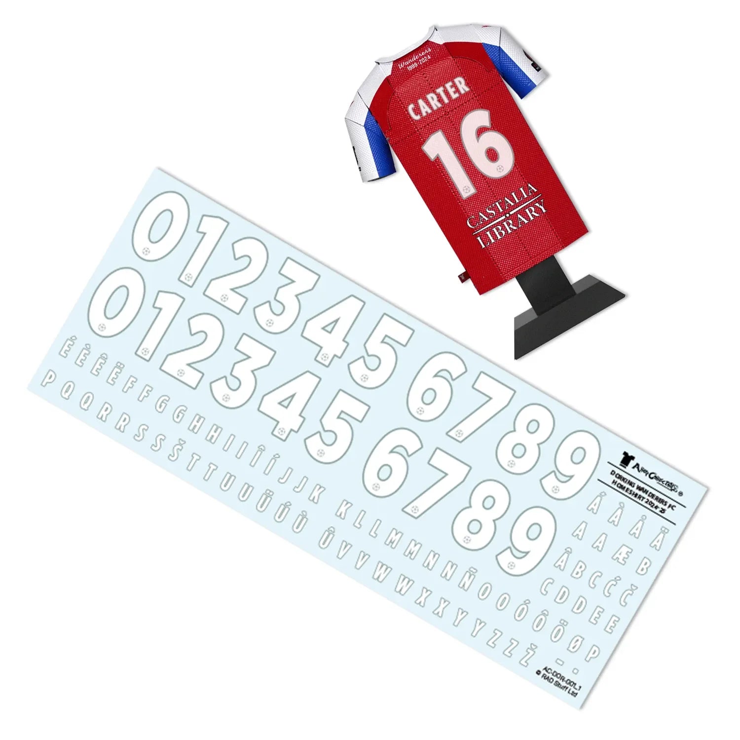 Dorking Wanderers Metal Jersey with decal sheet for customisation