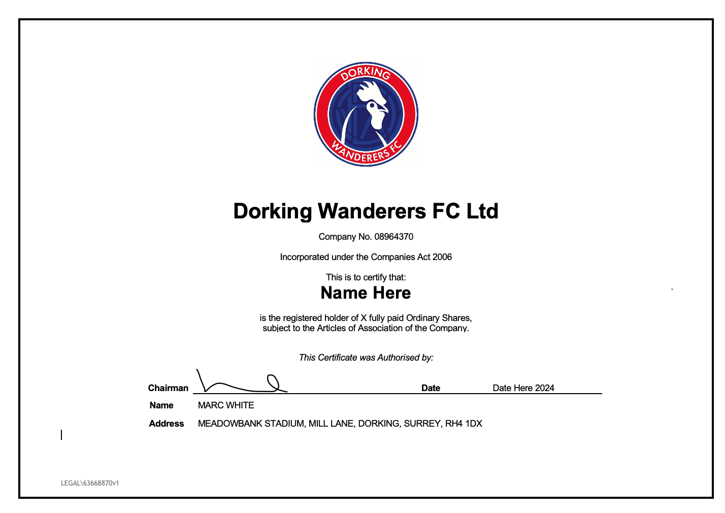 Dorking Wanderers Online Store